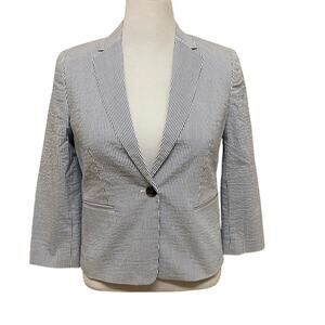 NWT Ann Taylor Blue & White Striped Lightweight Blazer Jacket- Women's Size 10